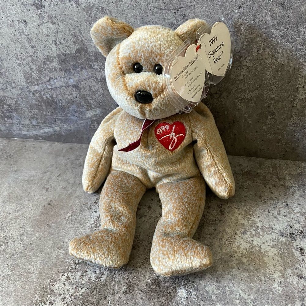 1999 Signature Bear Ty Beanie Baby NEW Vintage 90s
